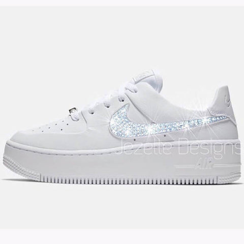 Image of Bling Womens Air Force 1 white